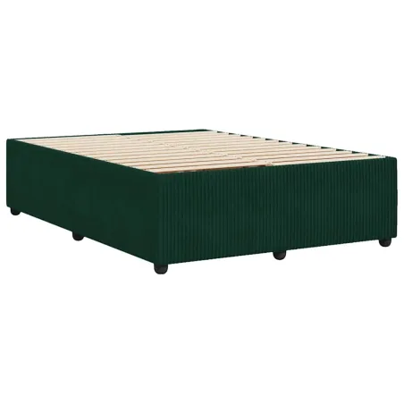 Cadre de lit sans matelas vert foncé 160x200 cm velours