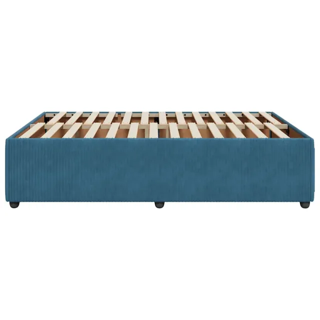 Cadre de lit sans matelas bleu 160x200 cm velours