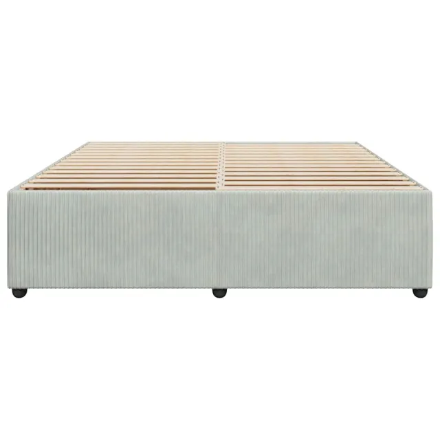 Cadre de lit sans matelas gris clair 180x200 cm velours