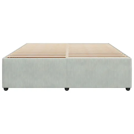 Cadre de lit sans matelas gris clair 180x200 cm velours