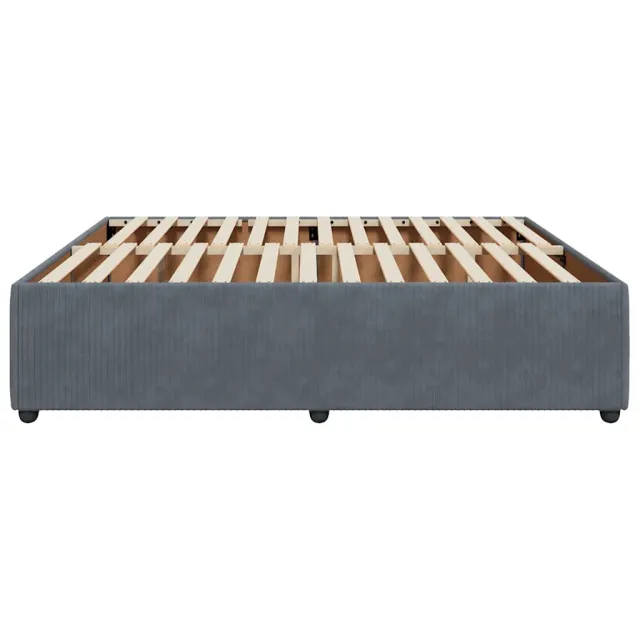 Cadre de lit sans matelas gris foncé 180x200 cm velours