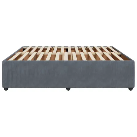 Cadre de lit sans matelas gris foncé 180x200 cm velours