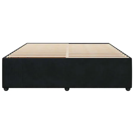 Cadre de lit sans matelas noir 180x200 cm velours