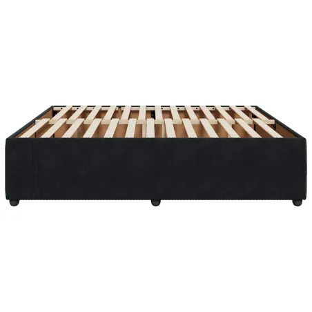 Cadre de lit sans matelas noir 180x200 cm velours