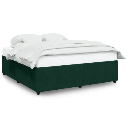 Cadre de lit sans matelas vert foncé 180x200 cm velours 2