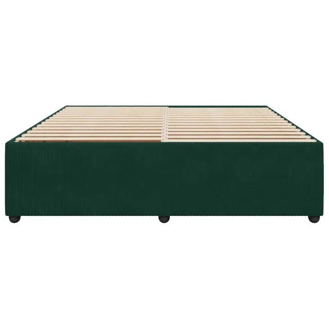 Cadre de lit sans matelas vert foncé 180x200 cm velours