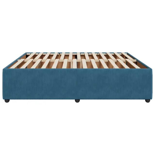 Cadre de lit sans matelas bleu 180x200 cm velours
