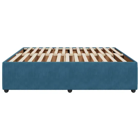 Cadre de lit sans matelas bleu 180x200 cm velours