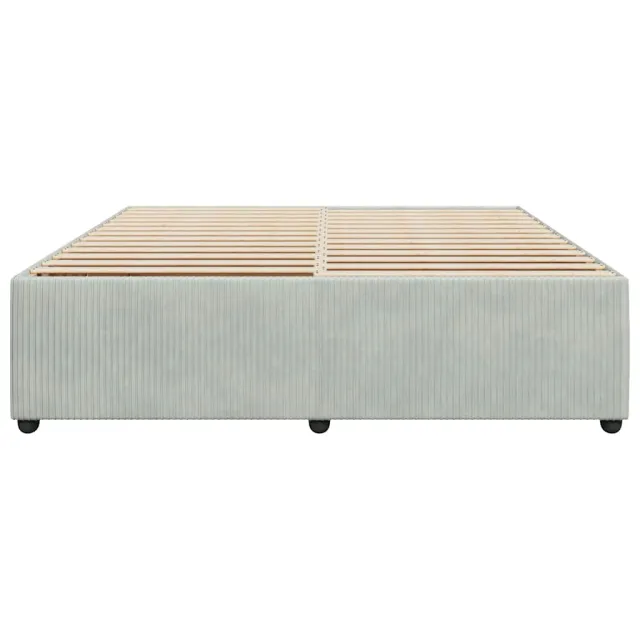 Cadre de lit sans matelas gris clair 200x200 cm velours