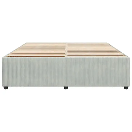 Cadre de lit sans matelas gris clair 200x200 cm velours