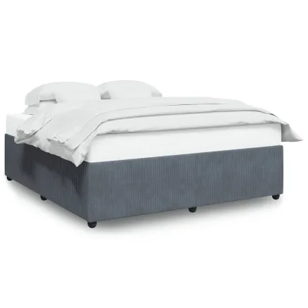 Cadre de lit sans matelas gris foncé 200x200 cm velours 2