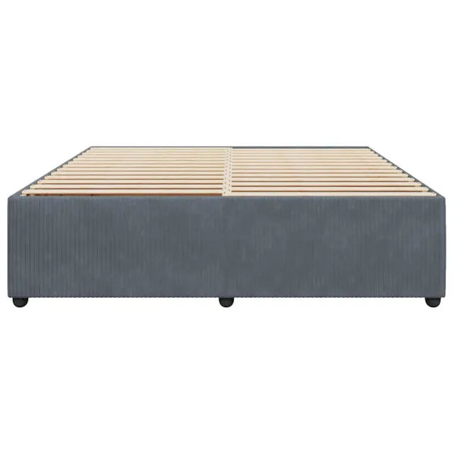 Cadre de lit sans matelas gris foncé 200x200 cm velours