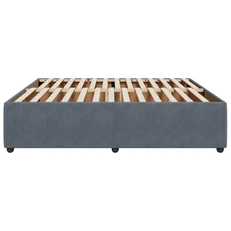 Cadre de lit sans matelas gris foncé 200x200 cm velours