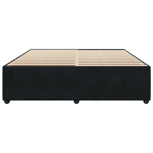 Cadre de lit sans matelas noir 200x200 cm velours
