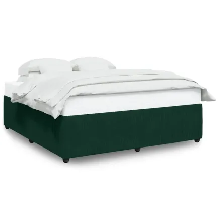 Cadre de lit sans matelas vert foncé 200x200 cm velours 2