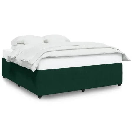 Cadre de lit sans matelas vert foncé 200x200 cm velours