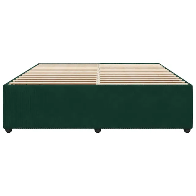 Cadre de lit sans matelas vert foncé 200x200 cm velours