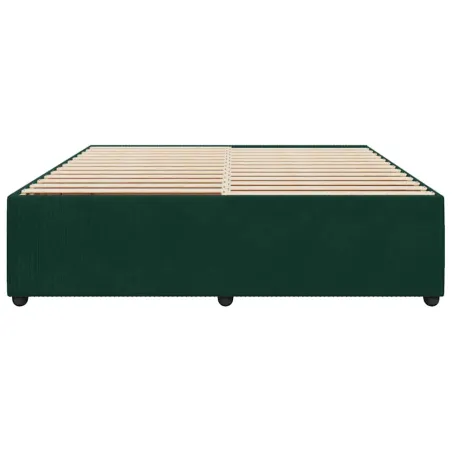 Cadre de lit sans matelas vert foncé 200x200 cm velours