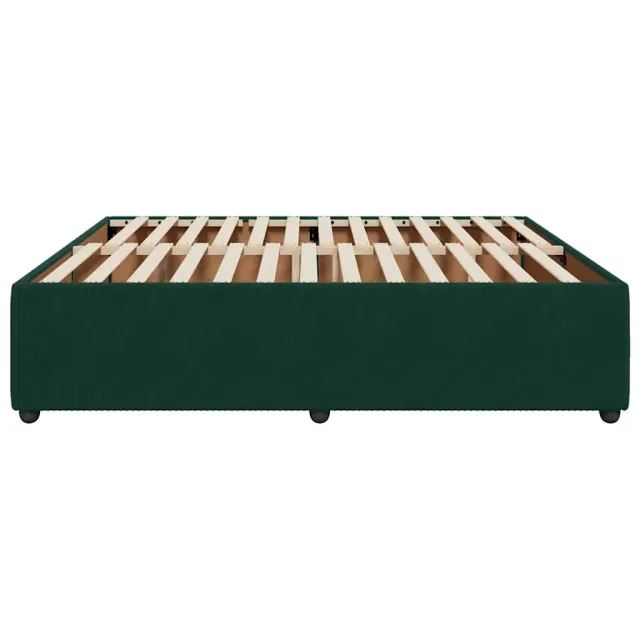 Cadre de lit sans matelas vert foncé 200x200 cm velours