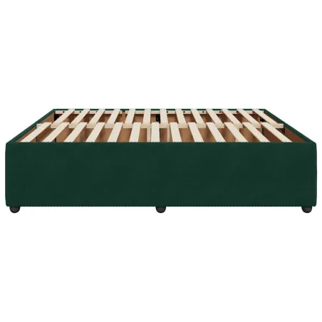 Cadre de lit sans matelas vert foncé 200x200 cm velours