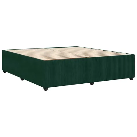 Cadre de lit sans matelas vert foncé 200x200 cm velours