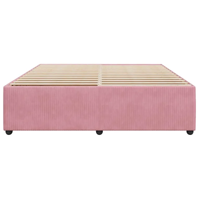 Cadre de lit sans matelas rose 200x200 cm velours