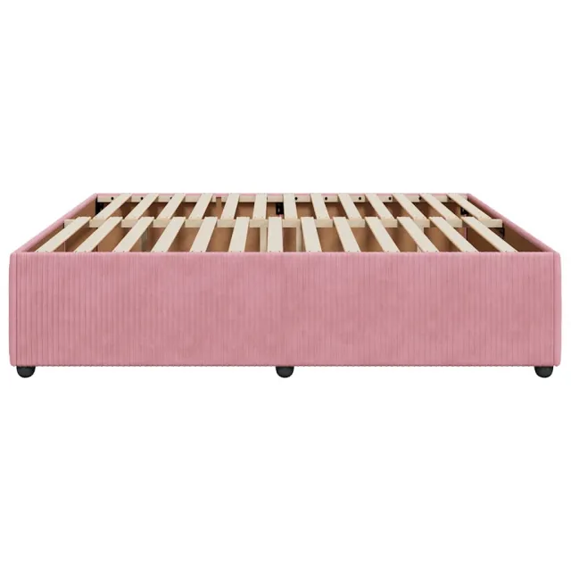 Cadre de lit sans matelas rose 200x200 cm velours