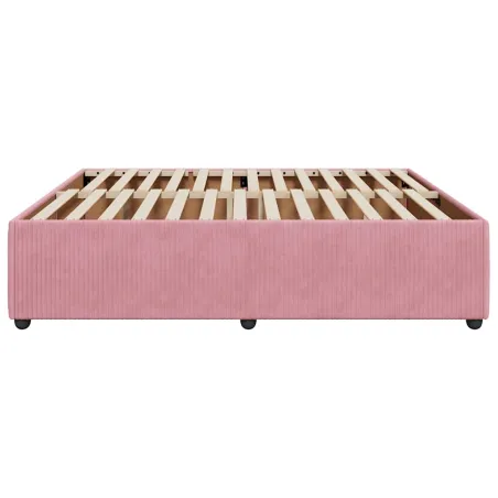 Cadre de lit sans matelas rose 200x200 cm velours