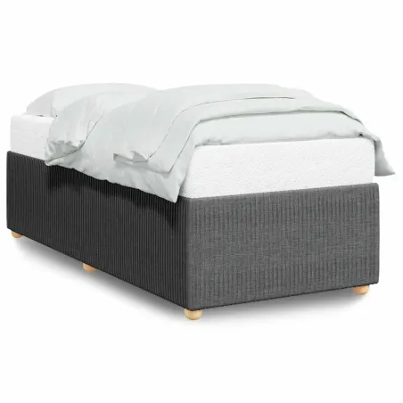 Cadre de lit sans matelas gris foncé 90x190 cm simple tissu