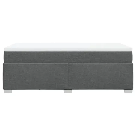 Sommier à lattes de lit avec matelas Gris foncé 80x200 cm Tissu