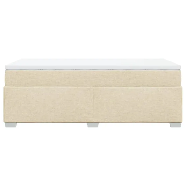 Sommier à lattes de lit avec matelas Crème 80x200 cm Tissu