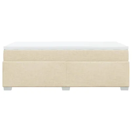Sommier à lattes de lit avec matelas Crème 80x200 cm Tissu