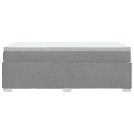 Sommier à lattes de lit avec matelas Gris clair 90x200 cm Tissu