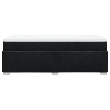 Sommier à lattes de lit avec matelas Noir 90x200 cm Tissu