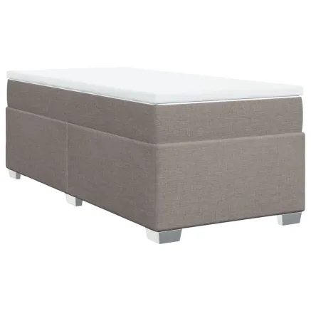Sommier à lattes de lit avec matelas Taupe 90x200 cm Tissu 2