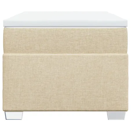 Sommier à lattes de lit avec matelas Crème 100x200 cm Tissu