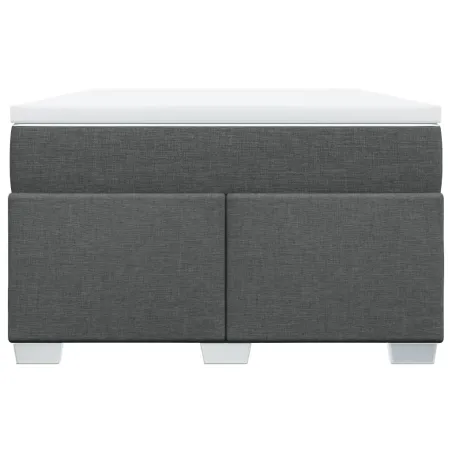 Sommier à lattes de lit avec matelas Gris foncé 120x200cm Tissu