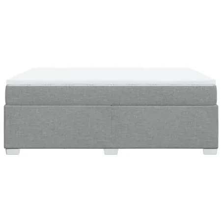 Sommier à lattes de lit avec matelas Gris clair 140x190cm Tissu