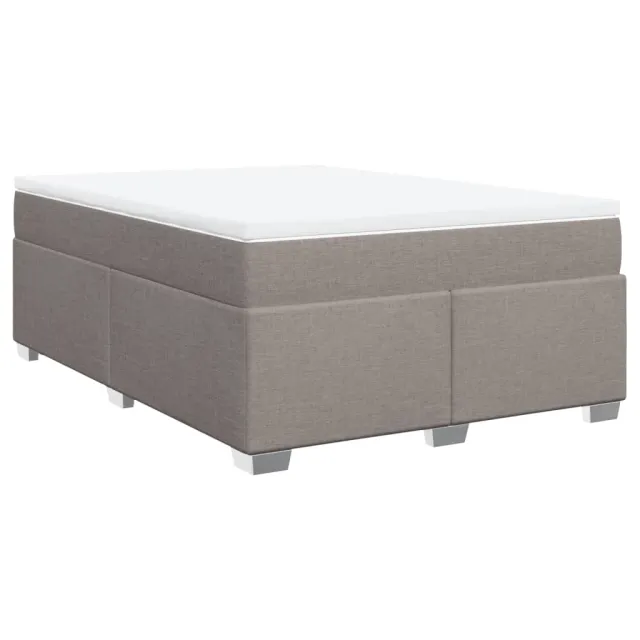 Sommier à lattes de lit avec matelas Taupe 140x190 cm Tissu