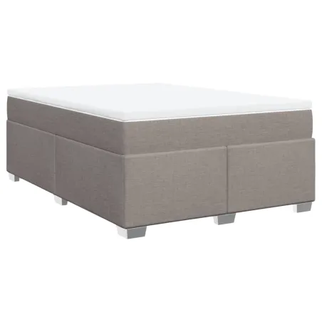 Sommier à lattes de lit avec matelas Taupe 140x190 cm Tissu