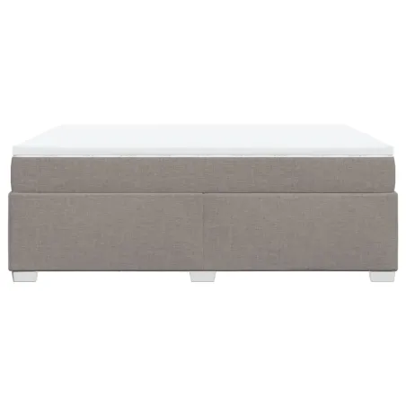 Sommier à lattes de lit avec matelas Taupe 140x190 cm Tissu