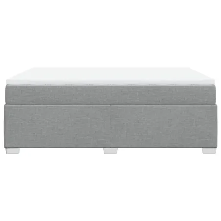 Sommier à lattes de lit avec matelas Gris clair 140x200cm Tissu