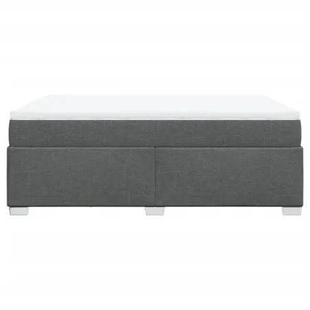 Sommier à lattes de lit avec matelas Gris foncé 160x200cm Tissu