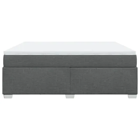 Sommier à lattes de lit avec matelas Gris foncé 180x200cm Tissu