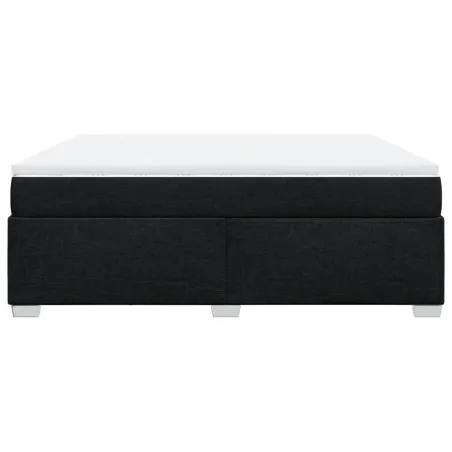 Sommier à lattes de lit avec matelas Noir 180x200 cm Tissu