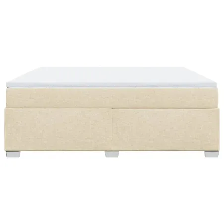 Sommier à lattes de lit avec matelas Crème 180x200 cm Tissu