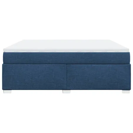 Sommier à lattes de lit avec matelas Bleu 180x200 cm Tissu