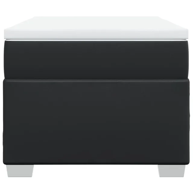 Sommier à lattes de lit avec matelas Noir 80x200cm Similicuir