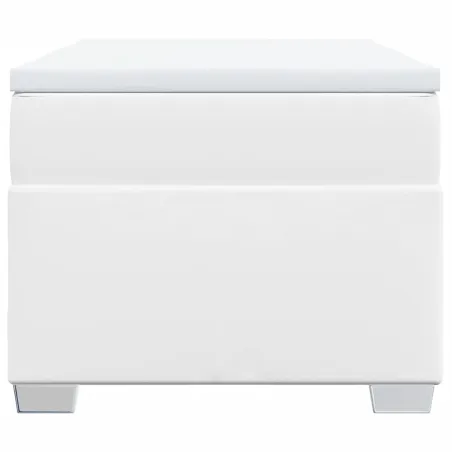 Sommier à lattes de lit avec matelas Blanc 80x200 cm Similicuir