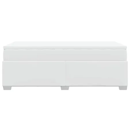 Sommier à lattes de lit avec matelas Blanc 80x200 cm Similicuir